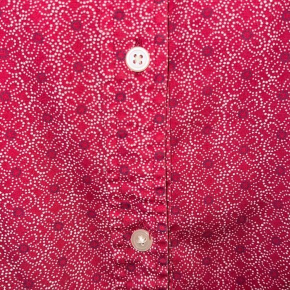 Bass Women Long Sleeve Symmetrical Floral Print Poplin Blouse Tops Pink Size Lar - Picture 5 of 7